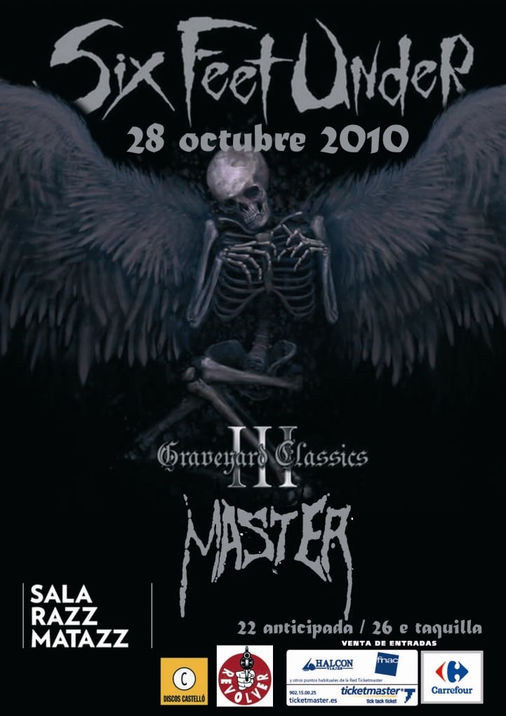 SIX FEET UNDER EN NUESTRO PAÍS – CARTEL DE SU CONCIERTO EN BARCELONA