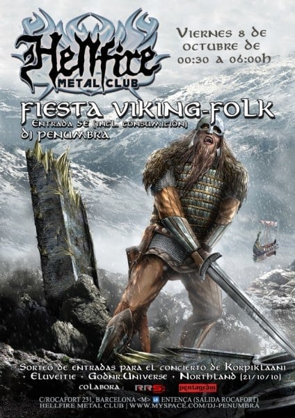 FIESTA VIKING FOLK ESTE VIERNES EN HELLFIRE METAL CLUB