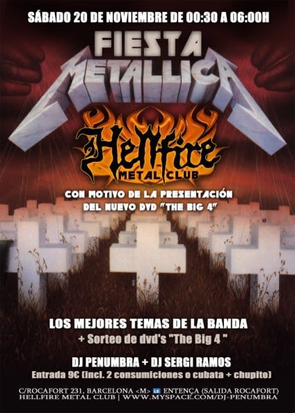 HARD ROCK PARTY ESTE VIERNES EN HELLFIRE !! Y EL SABADO....FIESTA METALLICA