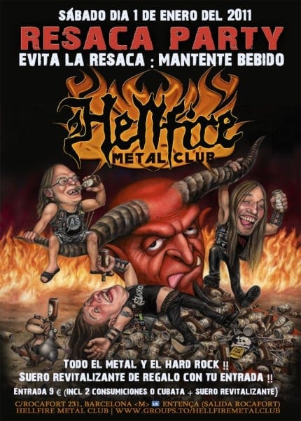 RESACA PARTY ESTA NOCHE EN HELLFIRE METAL CLUB