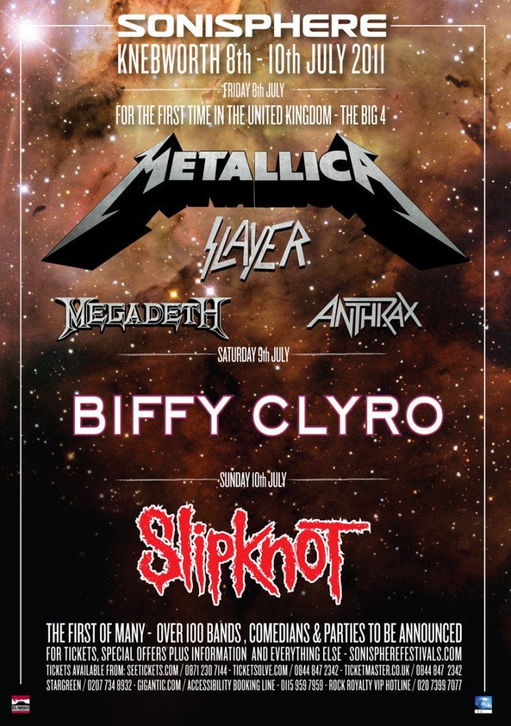 "THE BIG FOUR" VUELVEN AL SONISPHERE FESTIVAL