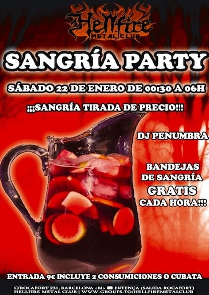 SANGRIA PARTY ESTE SABADO EN HELLFIRE!!!