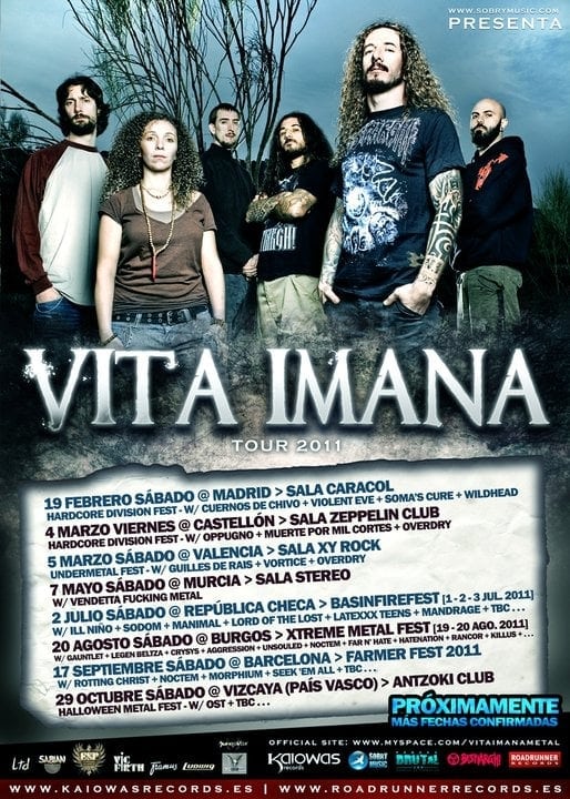 VITA IMANA: PRIMEROS CONCIERTOS CONFIRMADOS PARA 2011