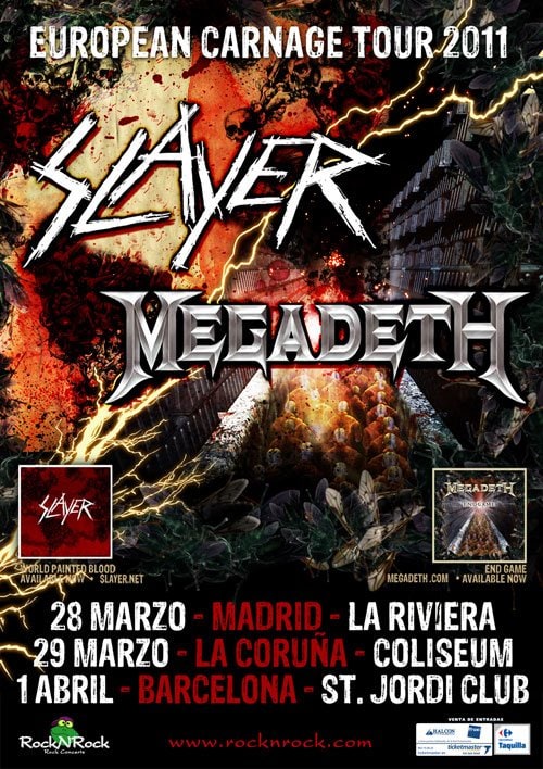 SLAYER + MEGADETH – EUROPEAN CARNAGE TOUR 2011