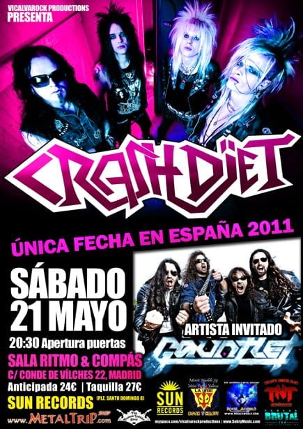 CRASHDIET CONFIRMAN SHOW EN MADRID