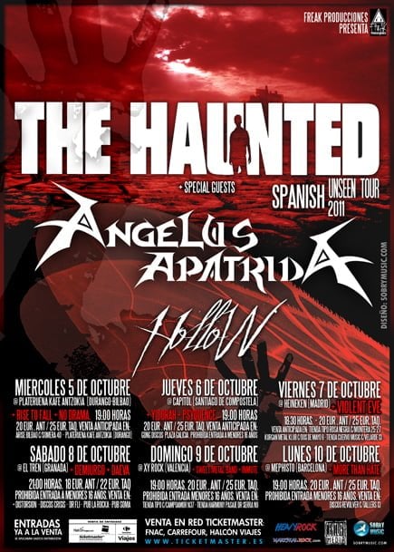 DETALLES DE LA GIRA ESPAÑOLA DE THE HAUNTED JUNTO A ANGELUS APATRIDA