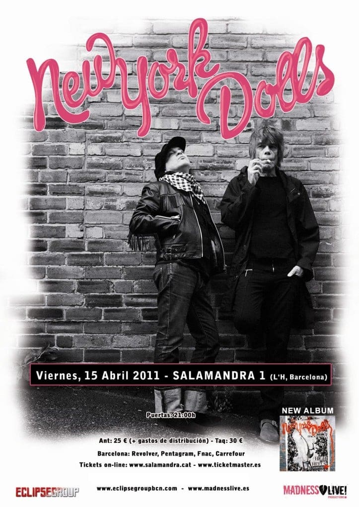 NUEVO SORTEO: 5 INVITACIONES PARA VER EL SHOW DE NEW YORK DOLLS EN BARCELONA