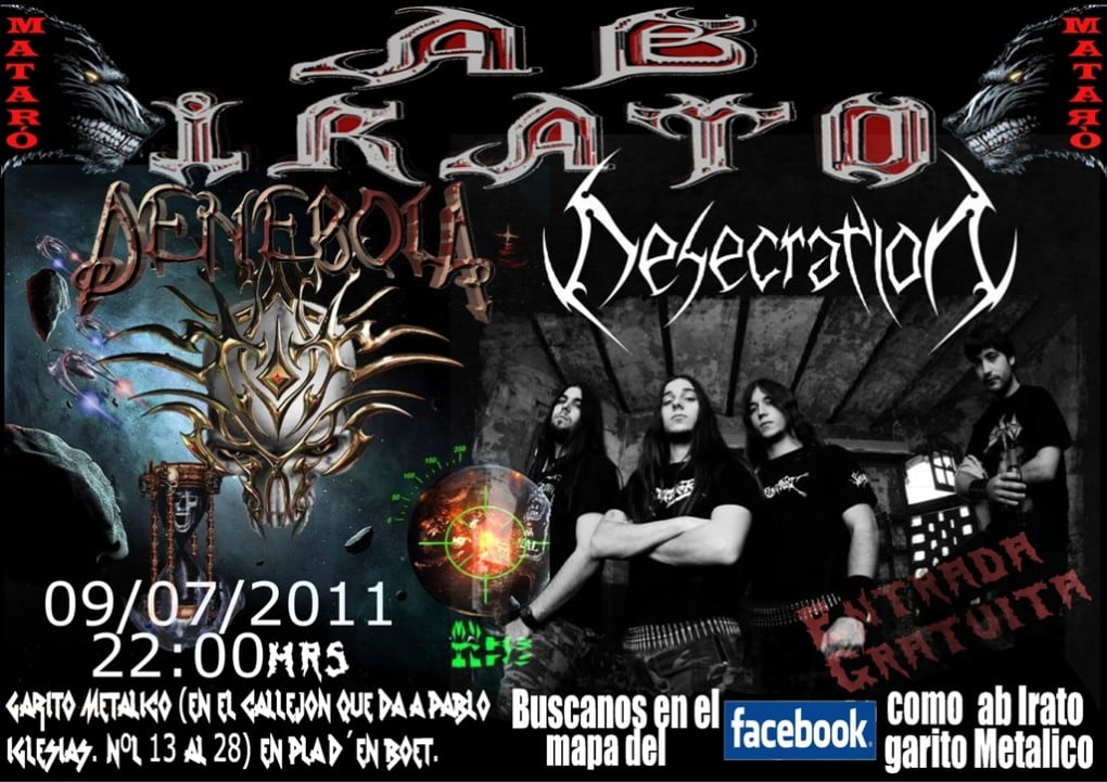 DENEBOLA + DESECRATION EN MATARÓ ESTE SÁBADO