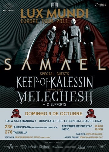 A PUNTO LA GIRA DE SAMAEL + MELECHESH + KEEP OF KALESSIN