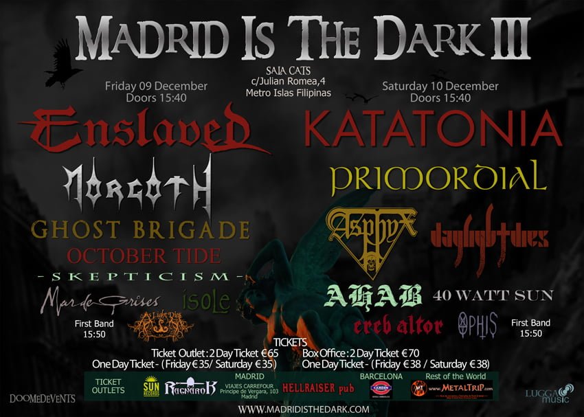 MADRID IS THE DARK FEST: HORARIOS DEFINITIVOS