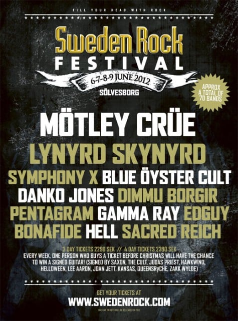 NUEVAS CONFIRMACIONES PARA EL SWEDEN ROCK FESTIVAL