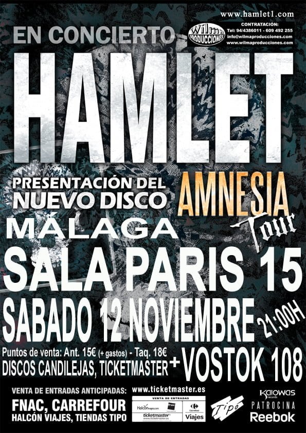 HAMLET: ESTE FIN DE SEMANA, HUELVA Y MÁLAGA