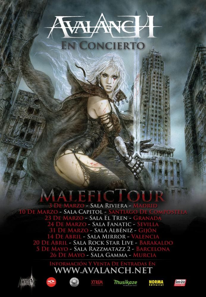 AVALANCH: PRIMERAS FECHAS CONFIRMADAS DE MALEFIC TOUR - ENTRADAS EN OFERTA HASTA EL 23 DE DE FEBRERO