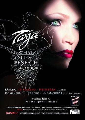 GANADORES DE LAS INVITACIONES AL SHOW DE TARJA TURUNEN EN BARCELONA