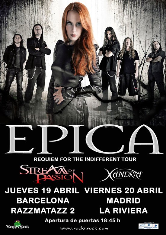 A PUNTO LA GIRA DE EPICA EN NUESTRO PAÍS - CAMBIO DE SALA EN BARCELONA