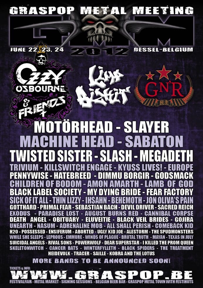 GRASPOP METAL MEETING 2012: CARTEL CASI CERRADO