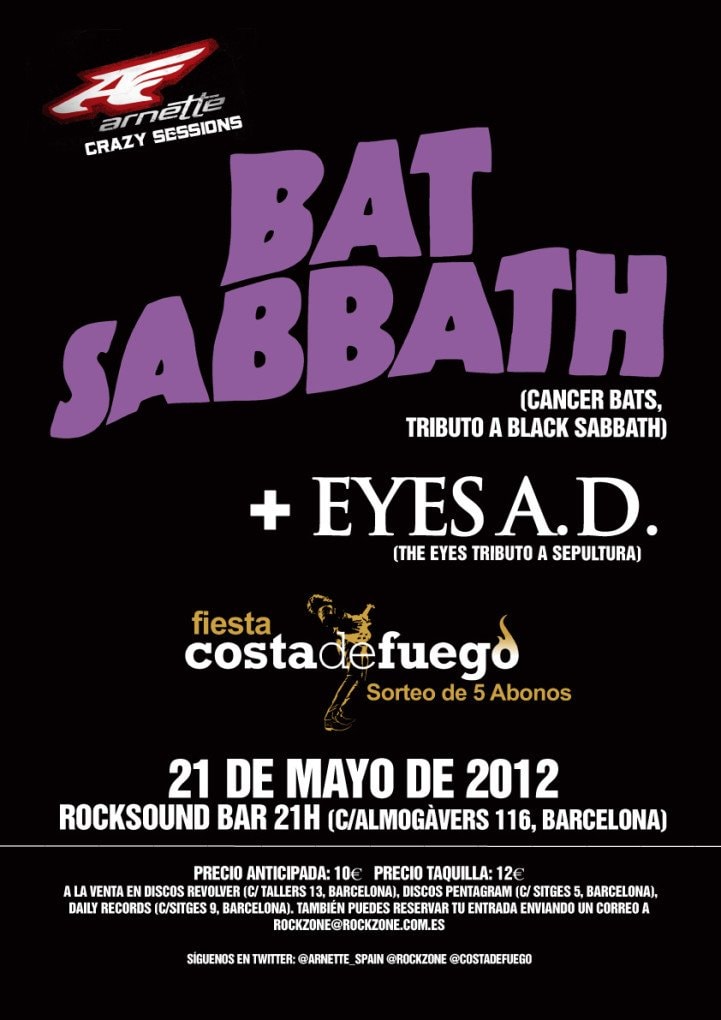 BAT SABBATH (CANCER BATS RINDIENDO TRIBUTO A BLACK SABBATH) ESTE PRÓXIMO 21 DE MAYO EN BARCELONA