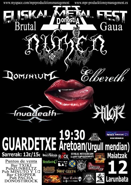 III EUSKAL METAL FEST EL PRÓXIMO 12 DE MAYO