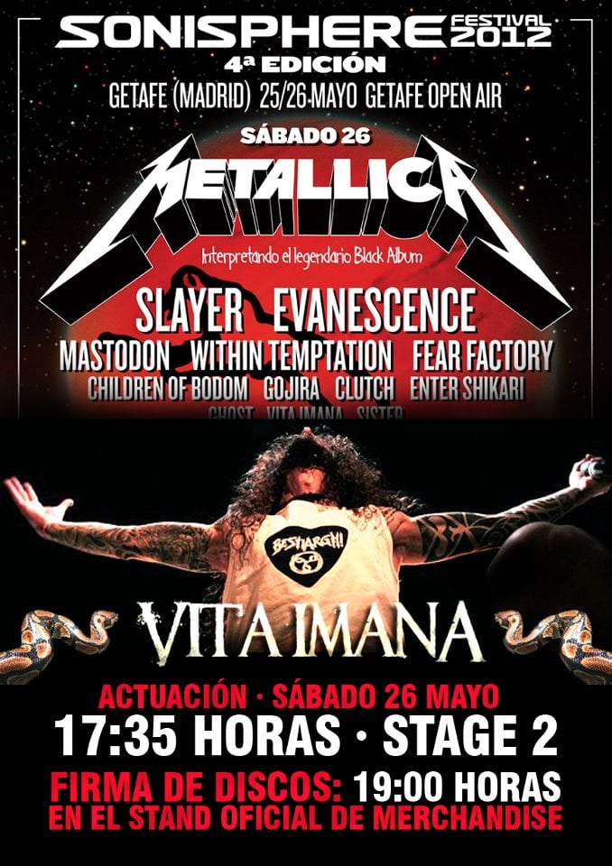 VITA IMANA: FIRMA DE DISCOS Y SEGUIMIENTO ESPECIAL EN TV EN EL SONISPHERE 2012