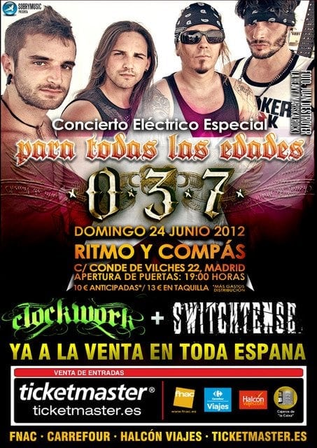 SWITCHTENSE Y CLOCKWORK  EN EL CARTEL DEL CONCIERTO DE MADRID DE 037