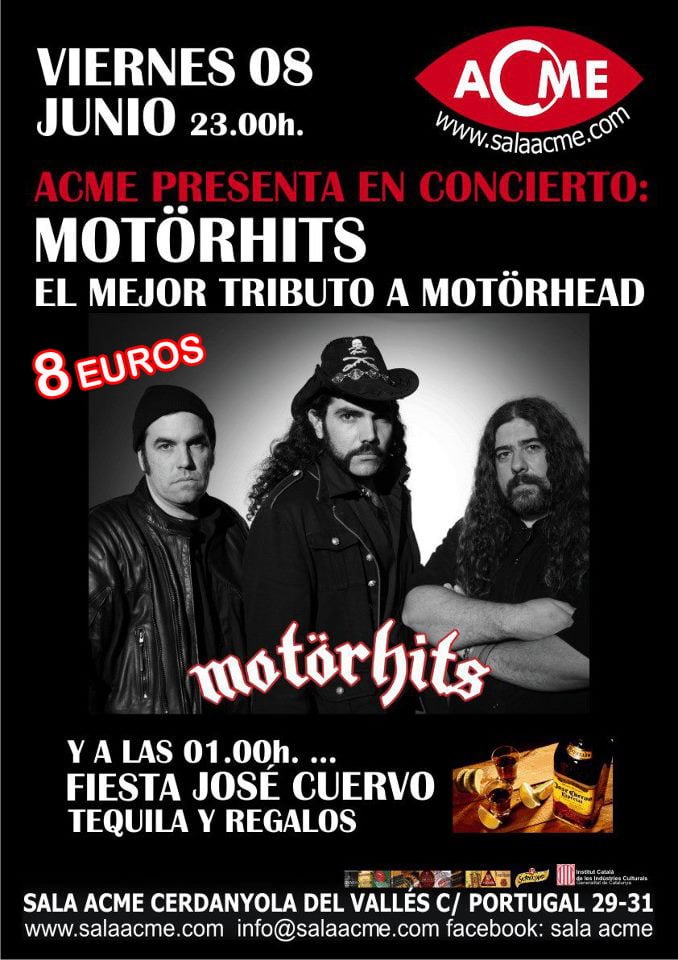 MOTÖRHITS, EL MEJOR TRIBUTO A MOTÖRHEAD, ESTE VIERNES EN CERDANYOLA