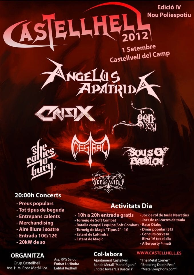 ANGELUS APATRIDA Y CRISIX ENCABEZAN EL CASTELHELL 2012