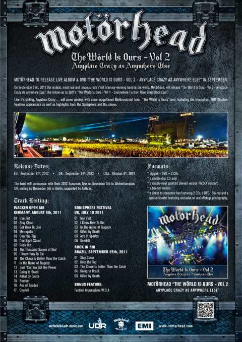 EN SEPTIEMBRE LLEGA EL NUEVO DVD DE MOTORHEAD