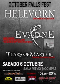 OCTOBER FALL FEST EN OCTUBRE EN MADRID: HELEVORN + EVADNE + TEARS OF MARTYR