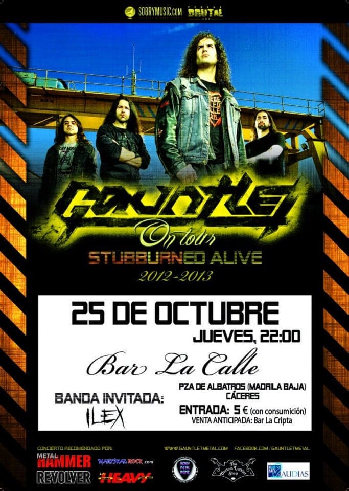 GAUNTLET: TRES CONCIERTOS ESTE SEMANA PARA PRESENTAR EN VIVO ‘STUBBURN’