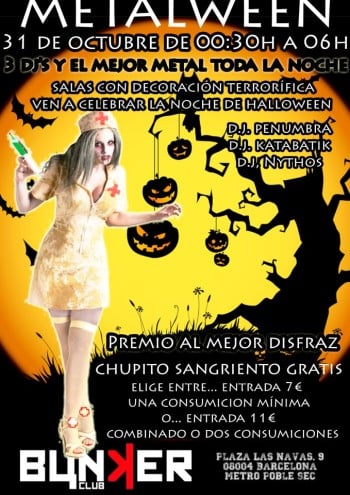 METAL HALLOWEEN EN BARCELONA, MIÉRCOLES 31