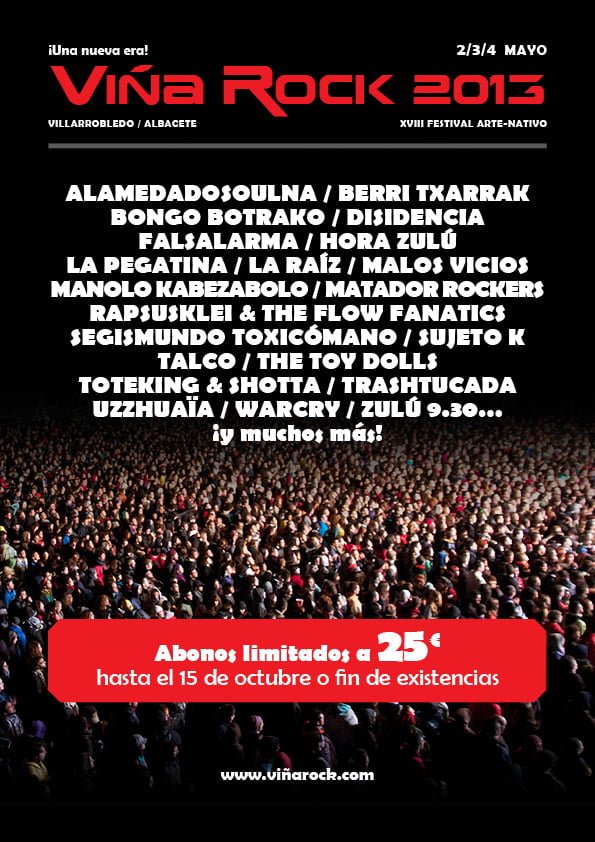 VIÑA ROCK 2013: ENTRADAS EN OFERTA Y PRIMERA TANDA DE CONFIRMACIONES