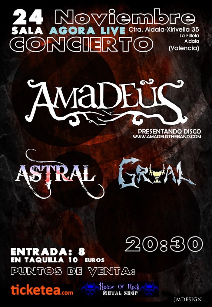 AMADEÜS: PRÓXIMO SÁBADO PRESENTACIÓN EN VALENCIA Y CAMBIOS EN EL CARTEL