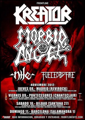 A PUNTO LA GIRA DE KREATOR, MORBID ANGEL, NILE y FUELED BY FIRE