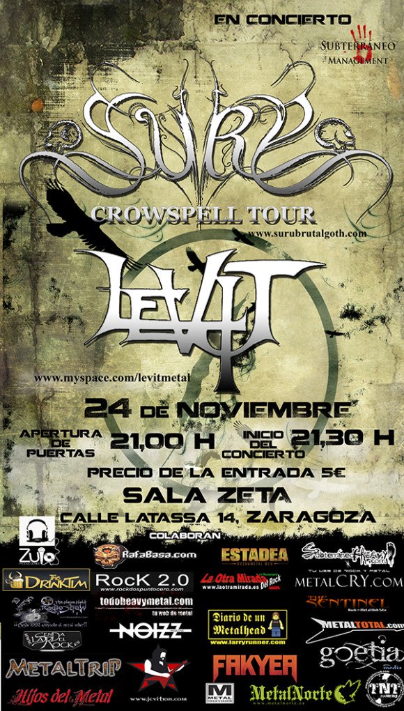 SURU: PRÓXIMO DESTINO DE SU “CROWSPELL TOUR”, ZARAGOZA