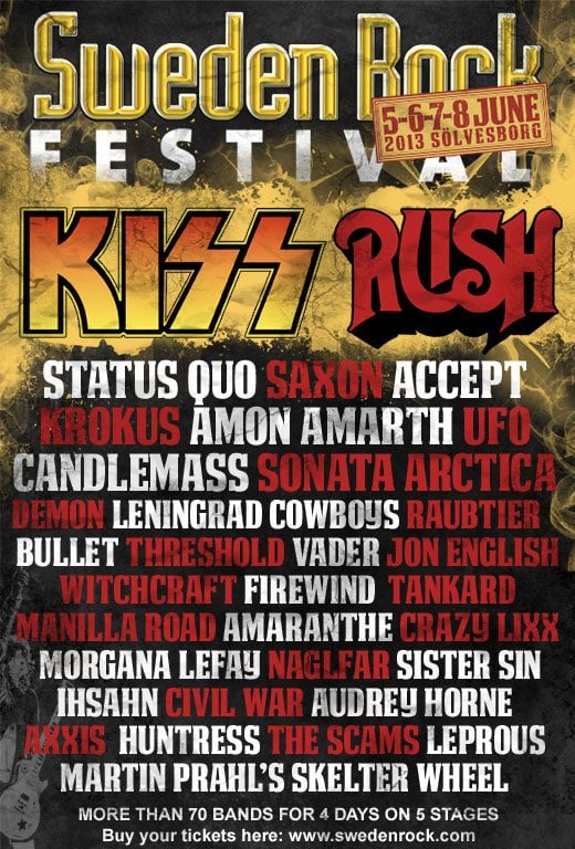 MÁS CONFIRMACIONES PARA EL PRÓXIMO SWEDEN ROCK FESTIVAL