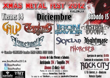 XMAS METAL FEST 2012: SE CIERRA SU CARTEL