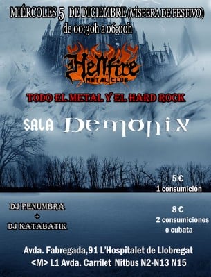 TENDREMOS DISCOTECA METAL EN BARCELONA ESTE MIÉRCOLES