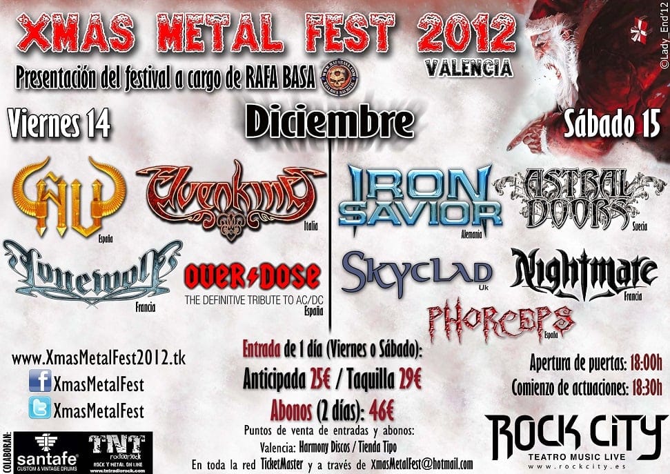 RECORDATORIO DE HORARIOS Y MÁS DATOS DEL XMAS METAL FEST 2012