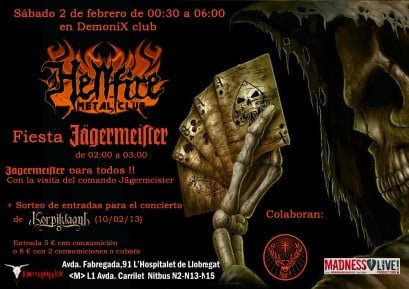 DISCO METAL ESTE SÁBADO EN BCN, CON FIESTA JAGERMEISTER, SORTEOS Y MUCHO MÁS