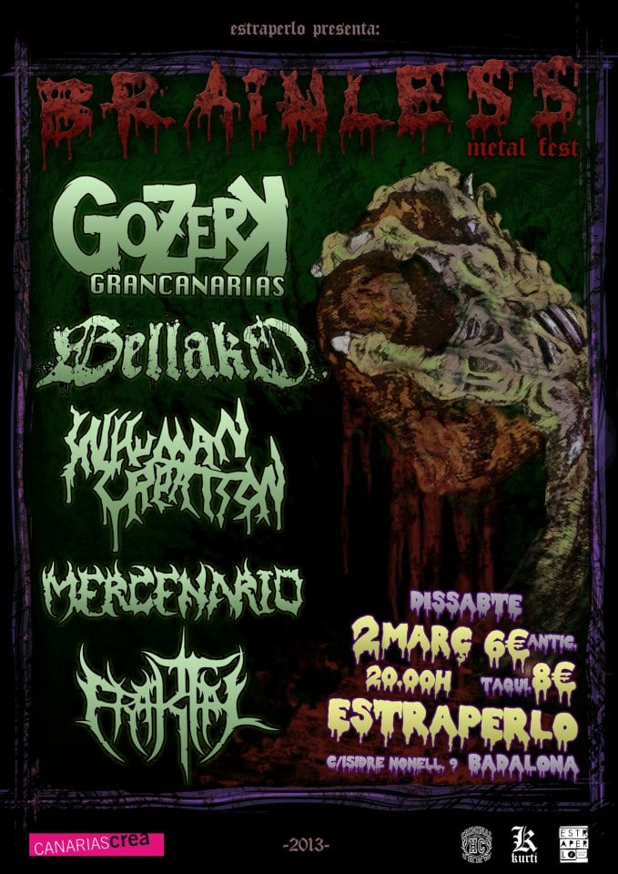 BRAINLESS METALFEST EL PRÓXIMO 2 DE MARZO