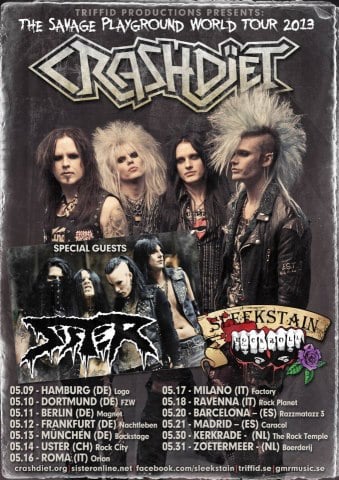 CRASHDIET ANUNCIAN GIRA EUROPEA. DOS FECHAS EN NUESTRO PAÍS