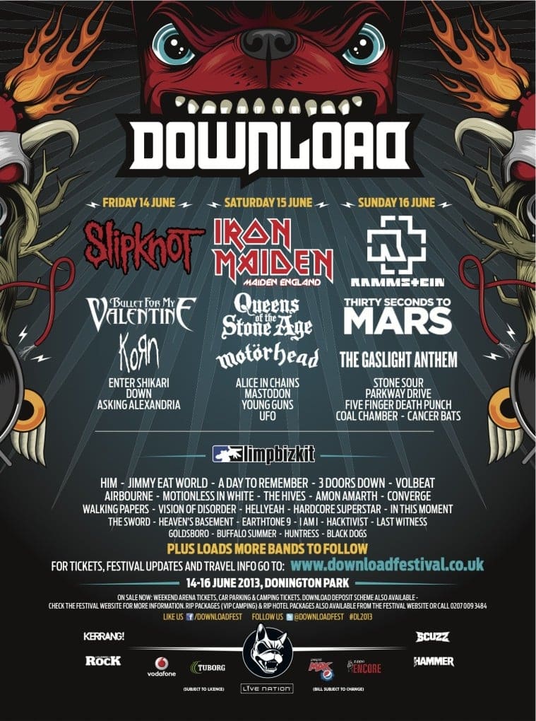 EL DOWNLOAD FESTIVAL BRITÁNICO AÑADE ¡37 BANDAS! AL CARTEL DE SU PRÓXIMA EDICIÓN