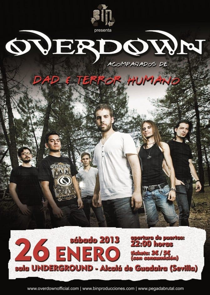 OVERDOWN EN DIRECTO ESTE SÁBADO EN SEVILLA