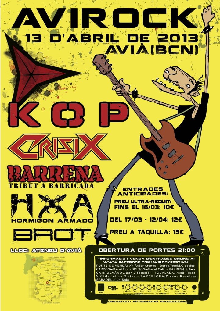 NACE UN NUEVO FESTIVAL: AVIROCK 13 DE ABRIL EN AVIÀ