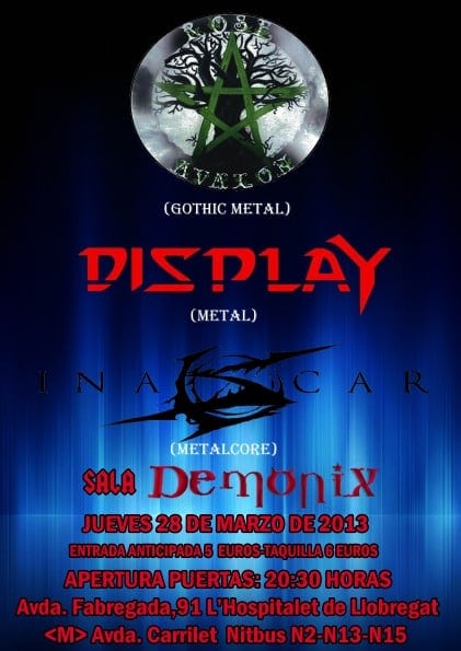 ROSE AVALON, IN A SCAR Y DISPLAY, CONCIERTO EN BARCELONA