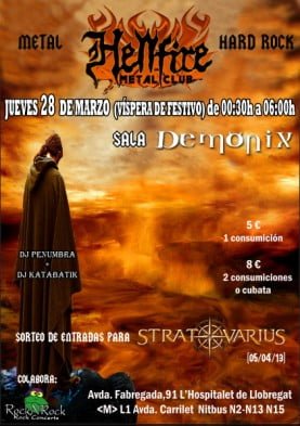 ESTE JUEVES VÍSPERA DE FESTIVO DISCOTECA METAL EN SALA DEMONIX (BARCELONA)