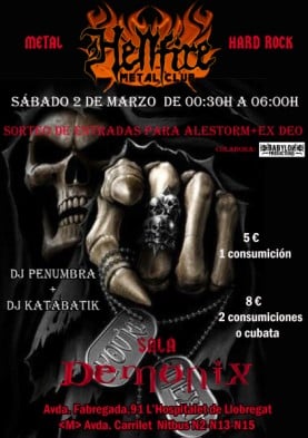 HELLFIRE EN DEMONIX ESTE SÁBADO