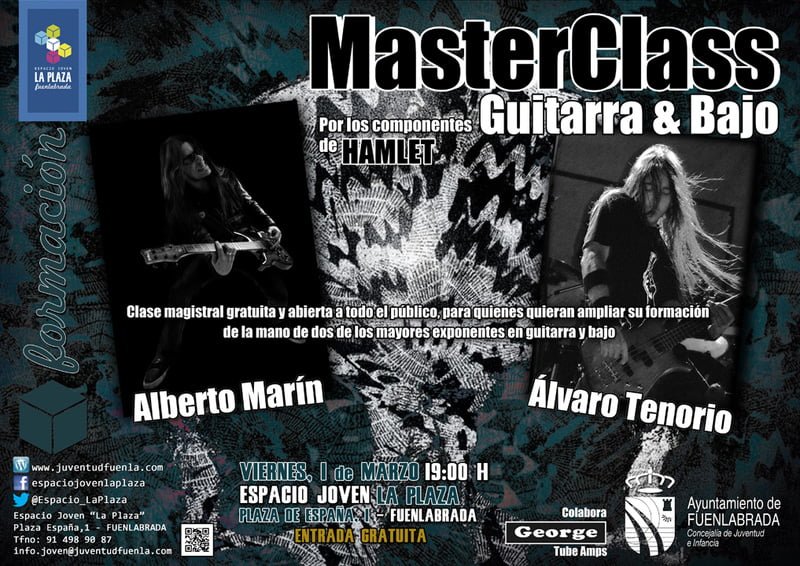 MASTERCLASS DE GUITARRA Y BAJO: ALVARO TENORIO Y ALBERTO MARIN,  BAJISTA Y GUITARRISTA DE HAMLET