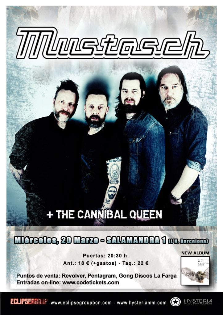 SORTEAMOS 5 ENTRADAS PARA EL CONCIERTO DE MUSTACH + THE CANNIBAL QUEEN EN BARCELONA