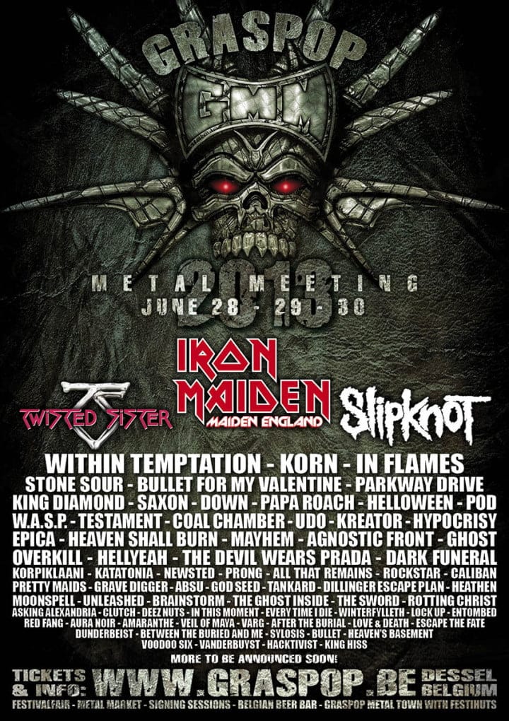 PARRILLA DE GRUPOS CASI COMPLETA PARA EL GRASPOP METAL MEETING